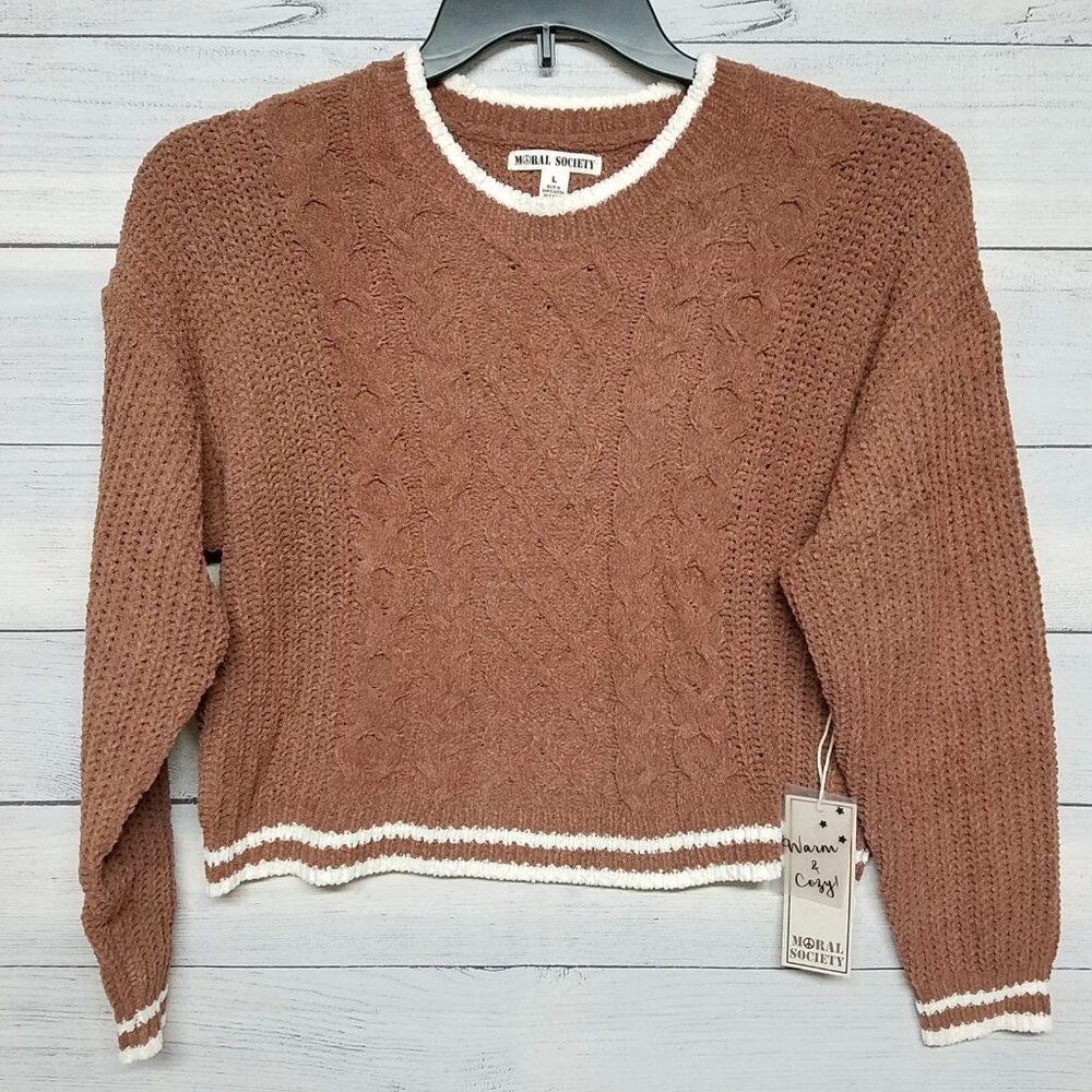 Moral Society Knit Sweater Juniors Size Large